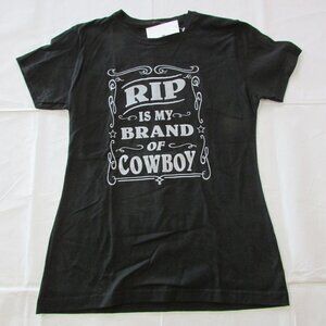 Yellowstone Paramount Women's Short Sleeve Rip Is my Brand Of Cowboy T-shirt Bla